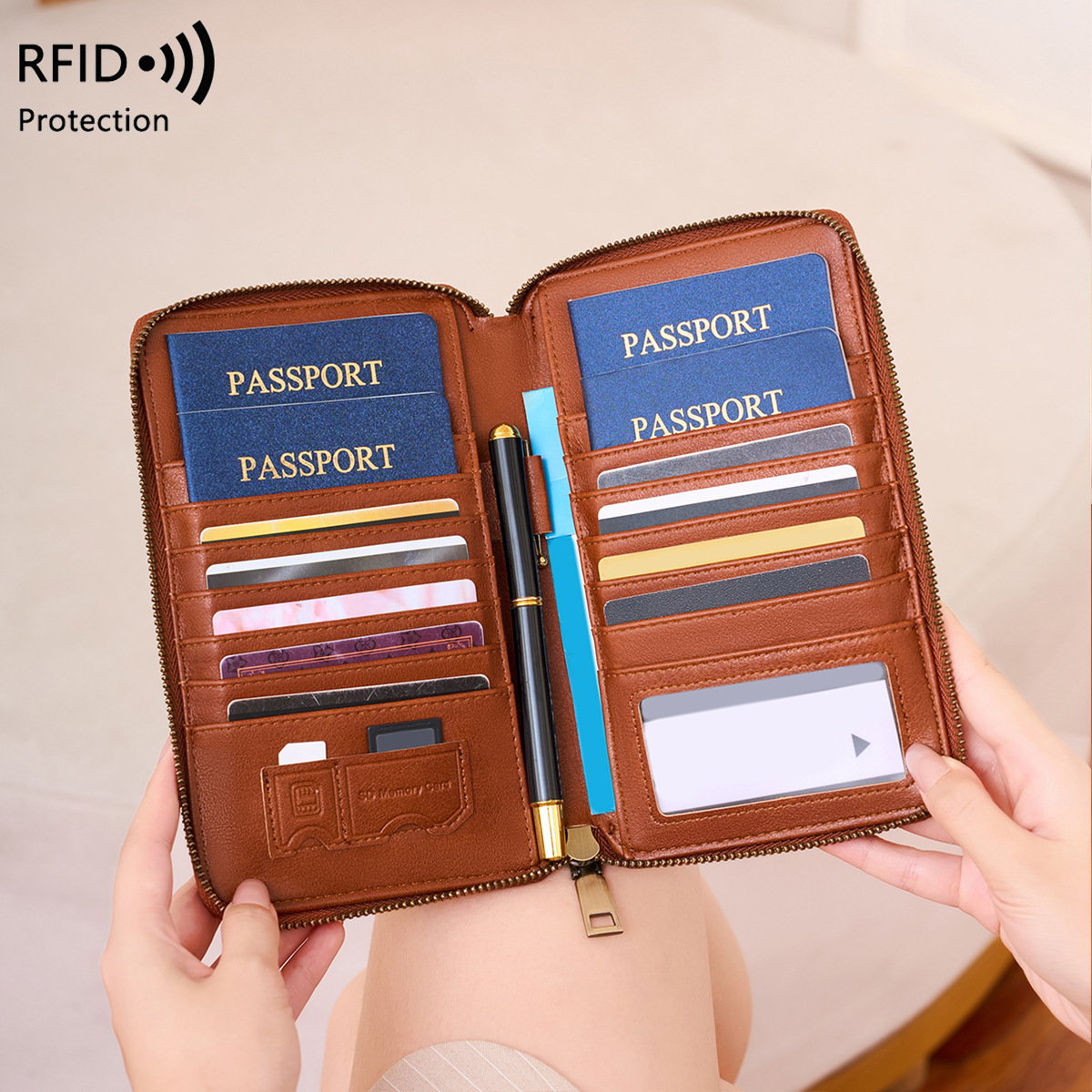 Passport Holder Rfid - محفظة جواز سفر عصرية بتصميم طائرة،