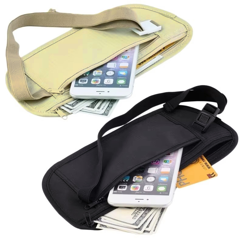 Money Belt Hidden - حقيبة خصر غير مرئية للسفر لجواز