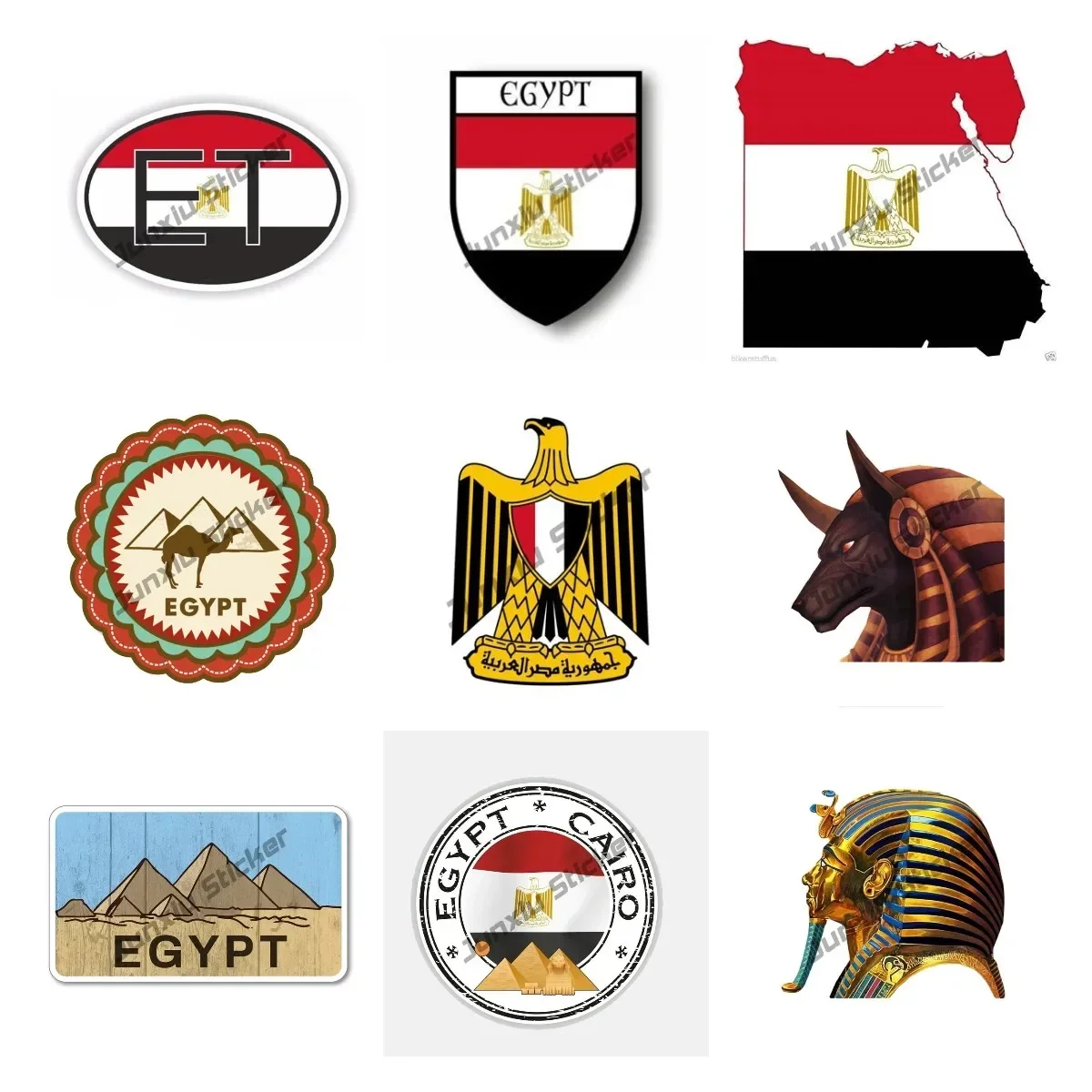 Travel Accessories Egypt - علم مصر ملصق لاصق لامع ورائع