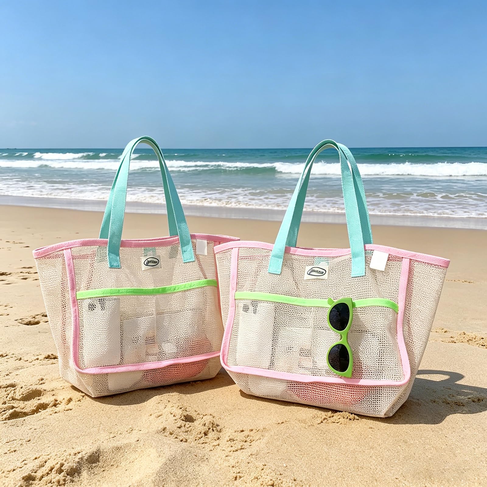Travel Accessories Usa - حقائب شاطئ نسائية ملونة قابلة للطي،