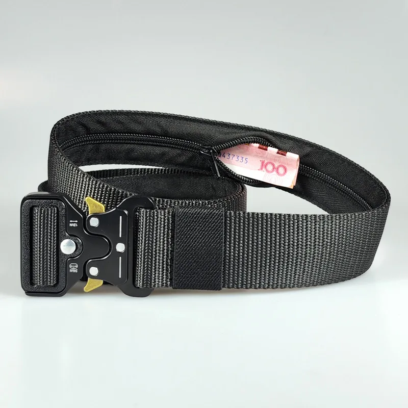 Money Belt Hidden - حزام رجالي للسفر مضاد للسرقة مع