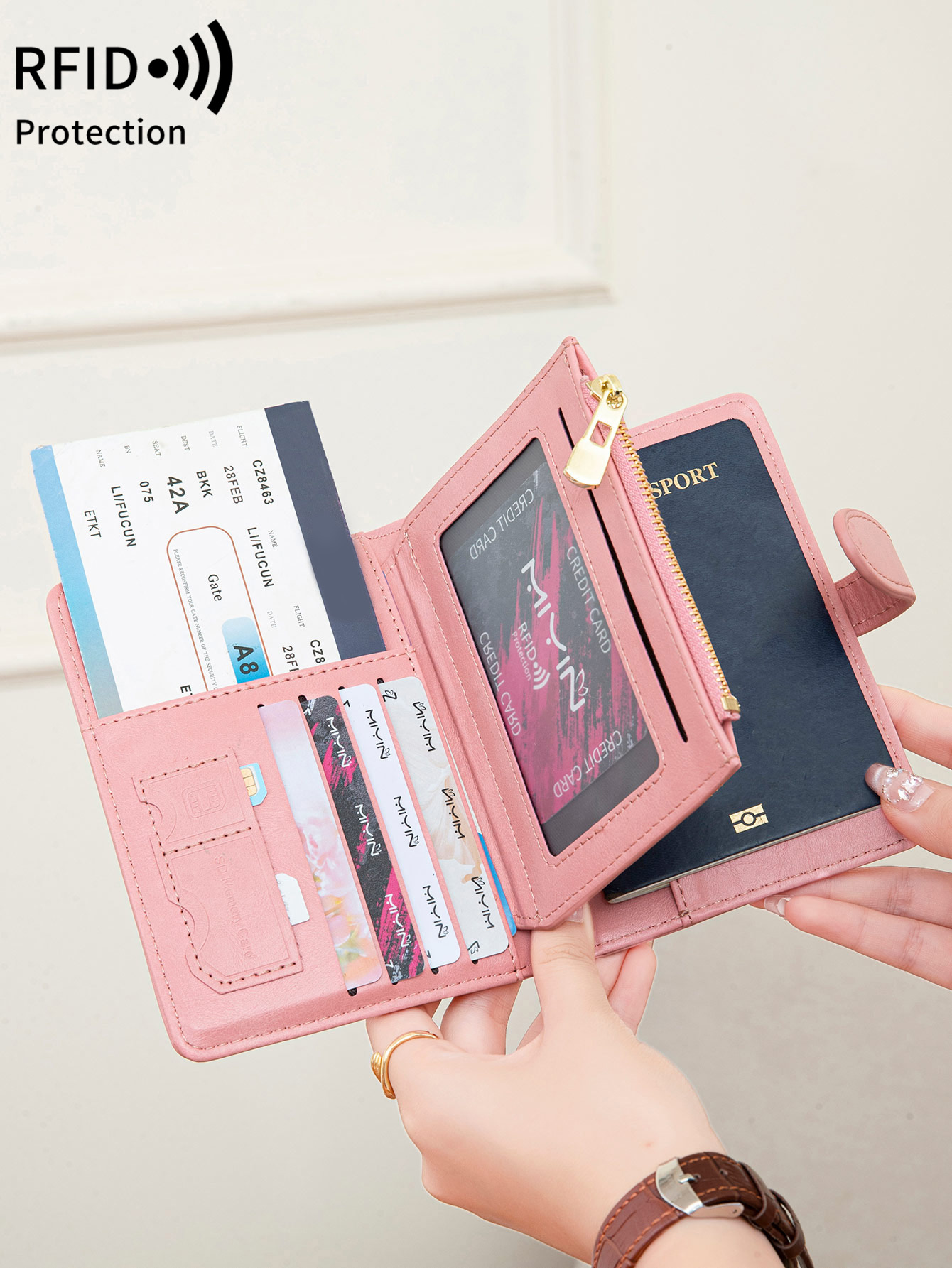Travel Accessories For Plane - حقيبة جواز سفر متعددة الوظائف مضادة