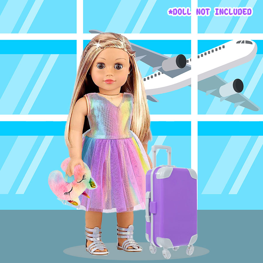 ملابس وإكسسوارات للدمى مقاس 18 - مراجعة Travel Accessories Gift Set وسعره