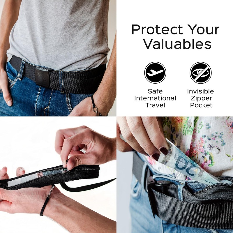 حزام أمان للسفر مع جيب مخفي وح - مراجعة Money Belt Hidden وسعره