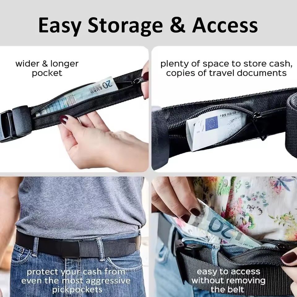 حزام جديد مضاد للسرقة للرجال،  - مراجعة Money Belt Hidden وسعره