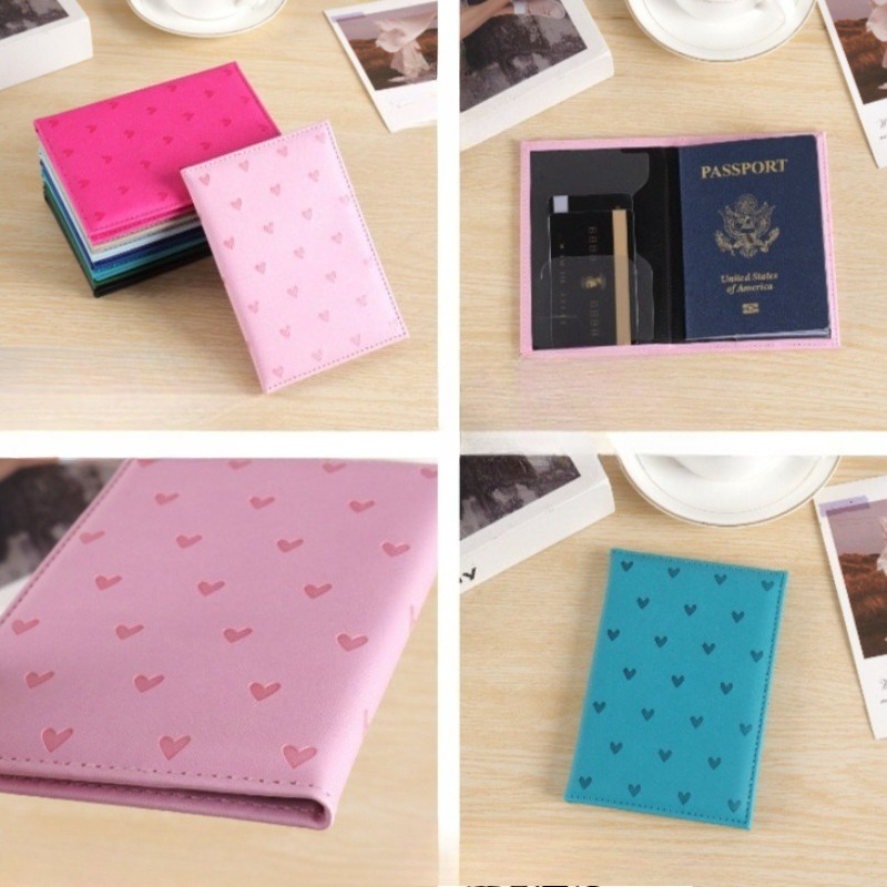 غطاء جواز سفر بطباعة قلوب لطيف - مراجعة Travel Accessories For Plane وسعره