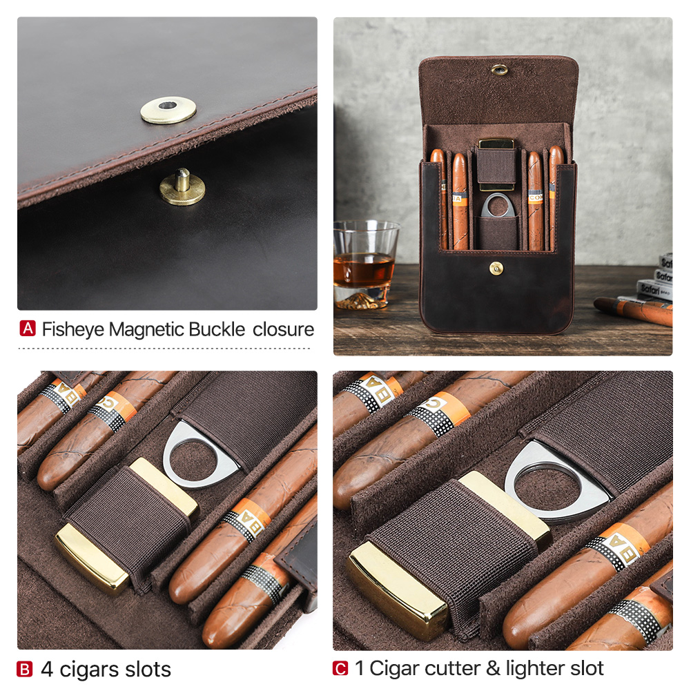 علبة سيجار من الجلد الطبيعي من - مراجعة Travel Accessories Usa وسعره